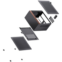 Jonsbo NV10 Mini-ITX Desktop Noir/Marron avec panneau latéral en maille et panneau avant USB 3.2 Gen 2 Type-C