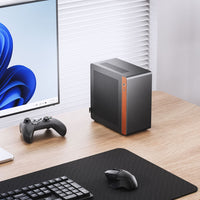 Jonsbo NV10 Mini-ITX Desktop Noir/Marron avec panneau latéral en maille et panneau avant USB 3.2 Gen 2 Type-C