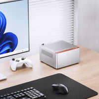 Jonsbo N10 Mini-ITX Tour Argent avec panneau latéral en mesh et panneau avant USB 3.2 Gen 2 Type-C