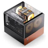 Jonsbo V12 Micro ATX Desktop Black / Brown with Tempered Glass Side Panel and USB 3.2 Gen 2 Type-C / USB 3.2 Gen 1 Type-A Front Panel