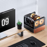 Jonsbo V12 Micro ATX Desktop Black / Brown with Tempered Glass Side Panel and USB 3.2 Gen 2 Type-C / USB 3.2 Gen 1 Type-A Front Panel
