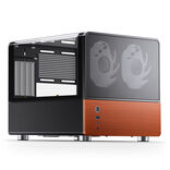 Jonsbo V12 Micro ATX Desktop Black / Brown with Tempered Glass Side Panel and USB 3.2 Gen 2 Type-C / USB 3.2 Gen 1 Type-A Front Panel
