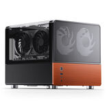 Jonsbo V12 Micro ATX Desktop Black / Brown with Tempered Glass Side Panel and USB 3.2 Gen 2 Type-C / USB 3.2 Gen 1 Type-A Front Panel