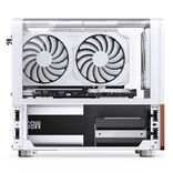 Jonsbo V12 Micro ATX Desktop White / Brown with Tempered Glass Side Panel and USB 3.2 Gen 2 Type-C, USB 3.2 Gen 1 Type-A