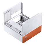 Jonsbo V12 Micro ATX Desktop White / Brown with Tempered Glass Side Panel and USB 3.2 Gen 2 Type-C, USB 3.2 Gen 1 Type-A