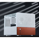Jonsbo V12 Micro ATX Desktop White / Brown with Tempered Glass Side Panel and USB 3.2 Gen 2 Type-C, USB 3.2 Gen 1 Type-A