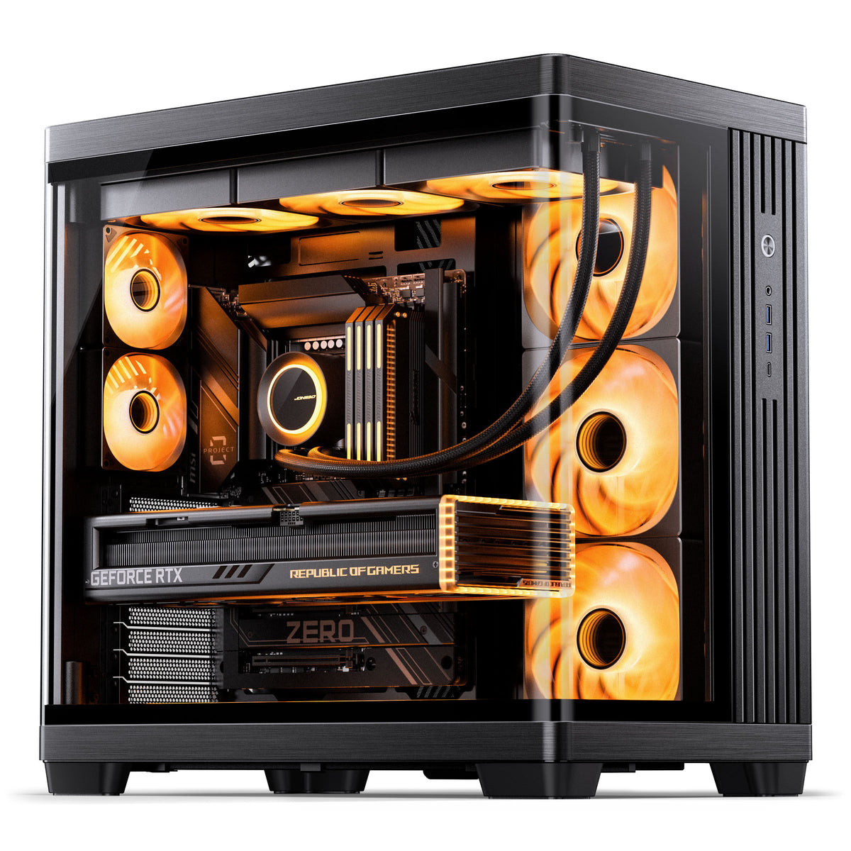 Jonsbo TK-4 Gehäuse, Midi-Tower, ATX, Tempered Glass - schwarz