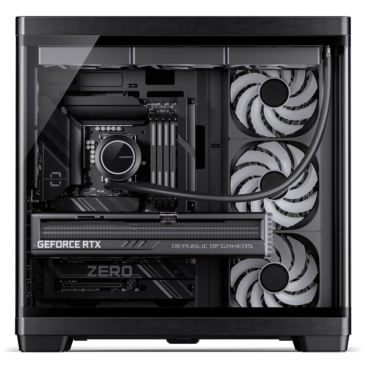 Jonsbo TK-4 Gehäuse, Midi-Tower, ATX, Tempered Glass - schwarz
