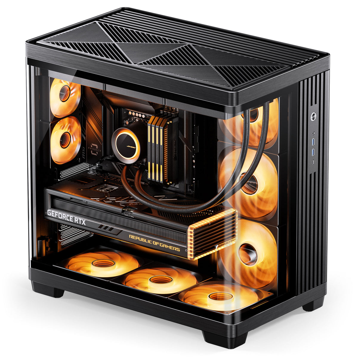 Jonsbo TK-4 Gehäuse, Midi-Tower, ATX, Tempered Glass - schwarz