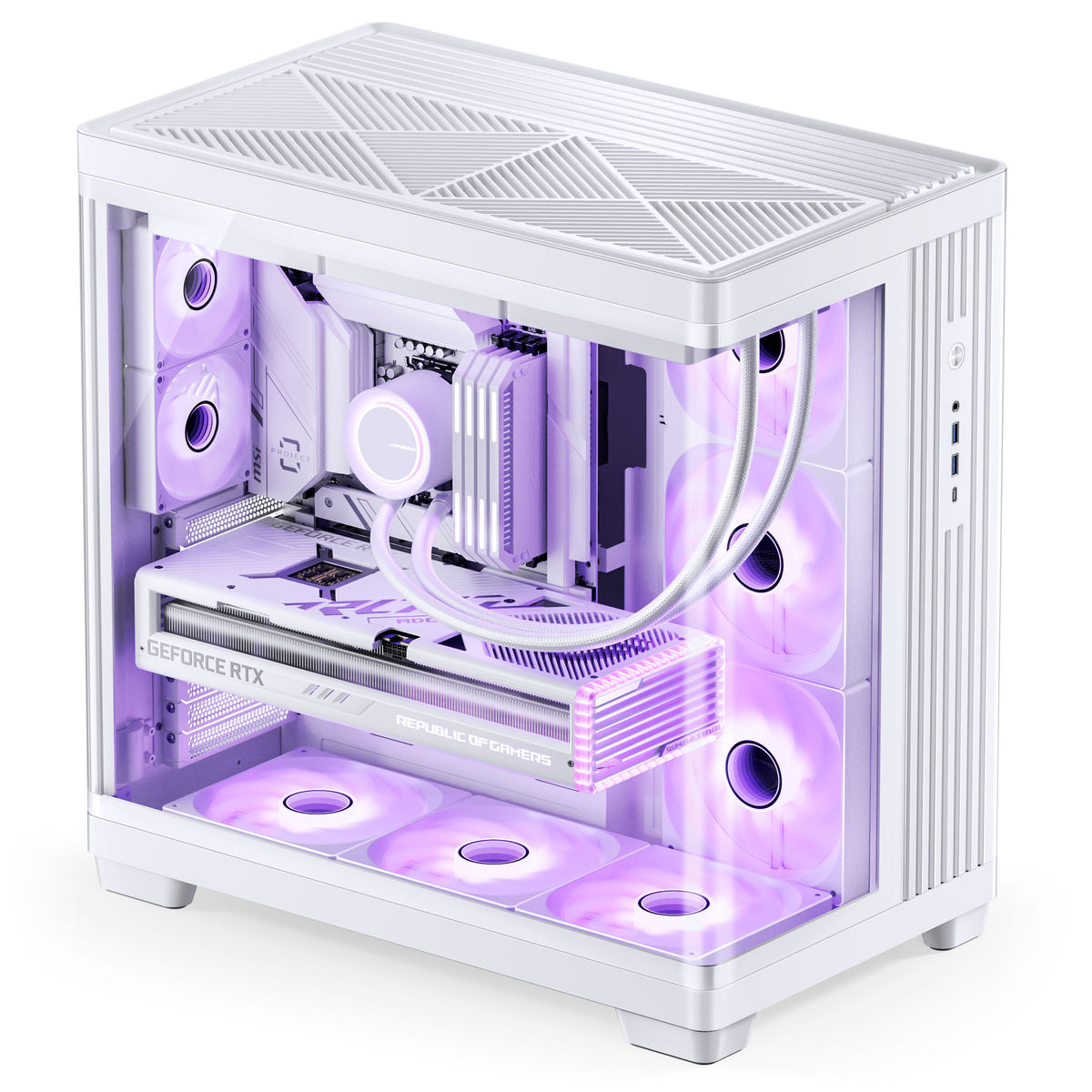 Jonsbo TK-4 Gehäuse, Midi-Tower, ATX, Tempered Glass - weiß
