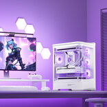 Jonsbo D400 ATX Mid Tower White with Tempered Glass Side Panel and USB 3.2 Gen 2 Type-C USB 3.2 Gen 1 Type-A