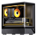 Jonsbo D200 Midi-Tower, mATX, Tempered Glass, Mini Temp Display - schwarz