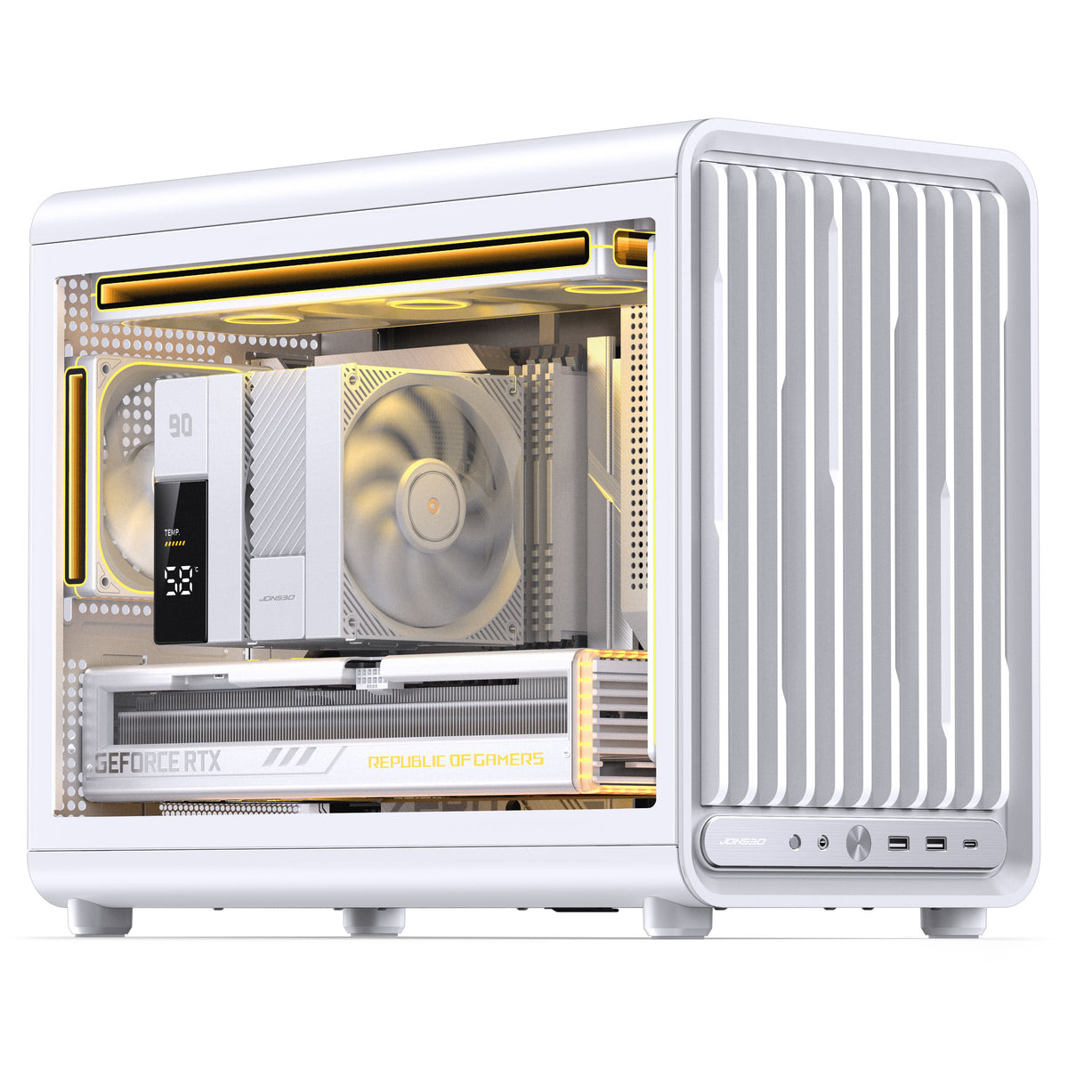 Jonsbo D33 STD PC-Gehäuse, mATX, Tempered Glass - weiß