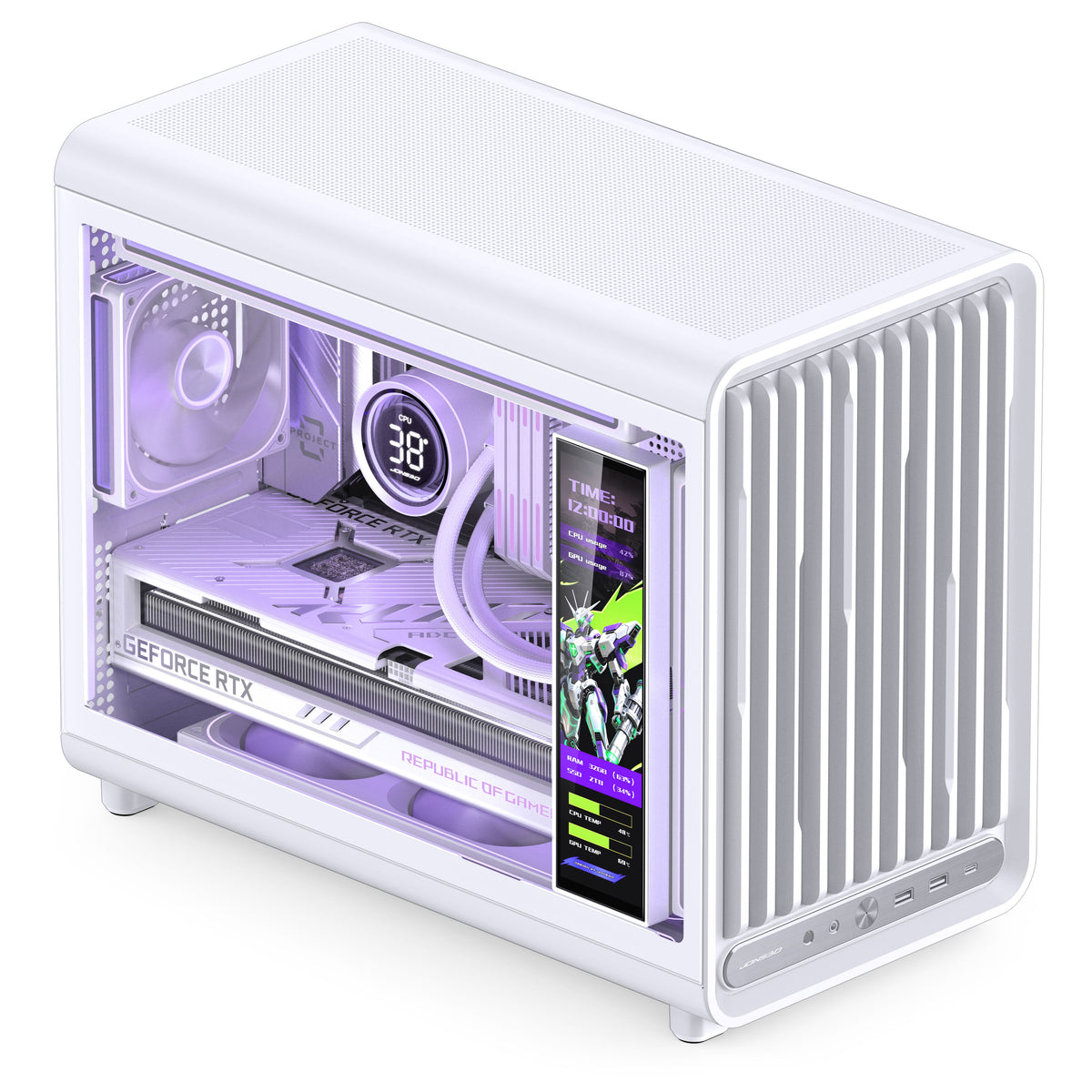 Jonsbo D33 STD PC-Gehäuse, mATX, Tempered Glass - weiß