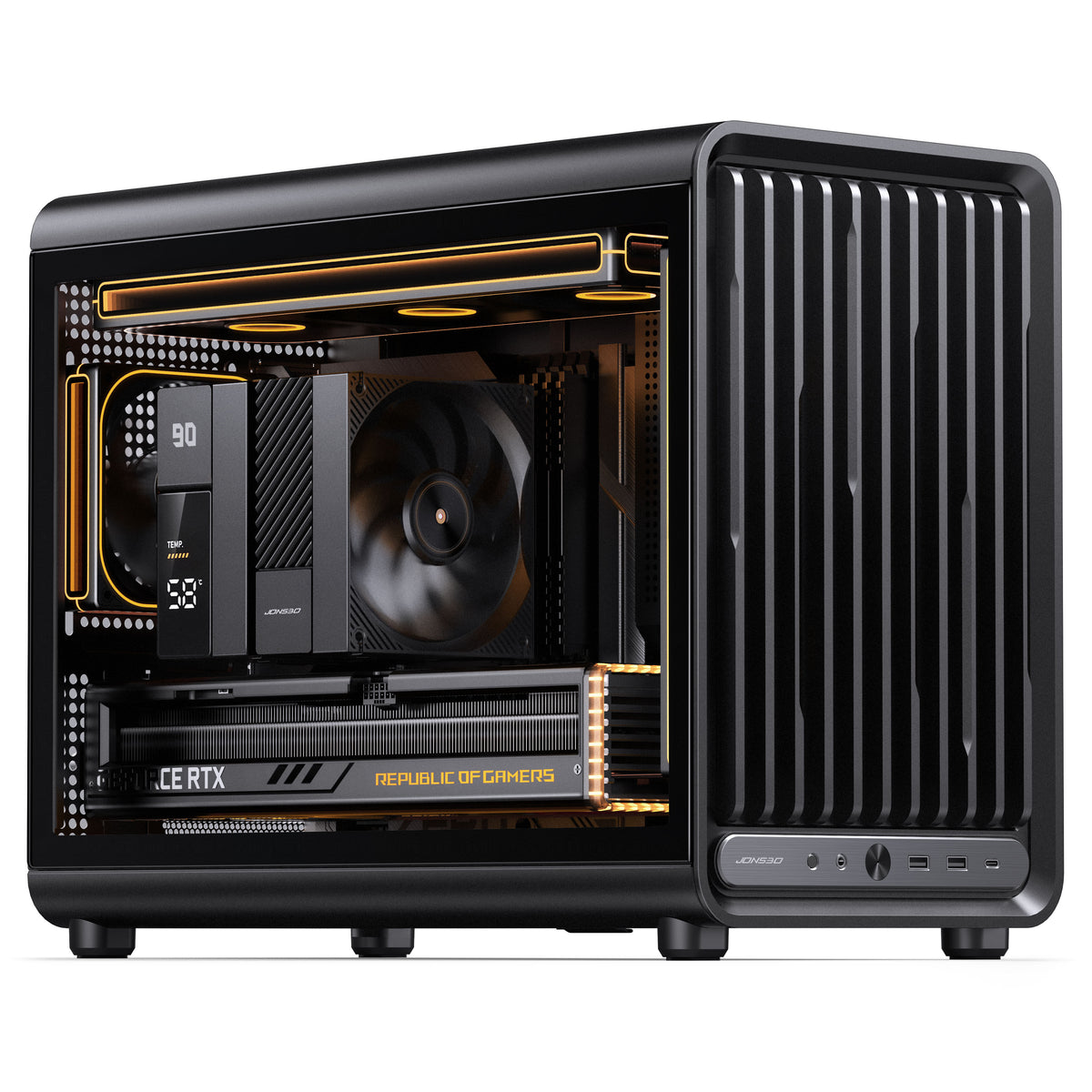 Jonsbo D33 STD PC-Gehäuse, mATX, Tempered Glass - schwarz