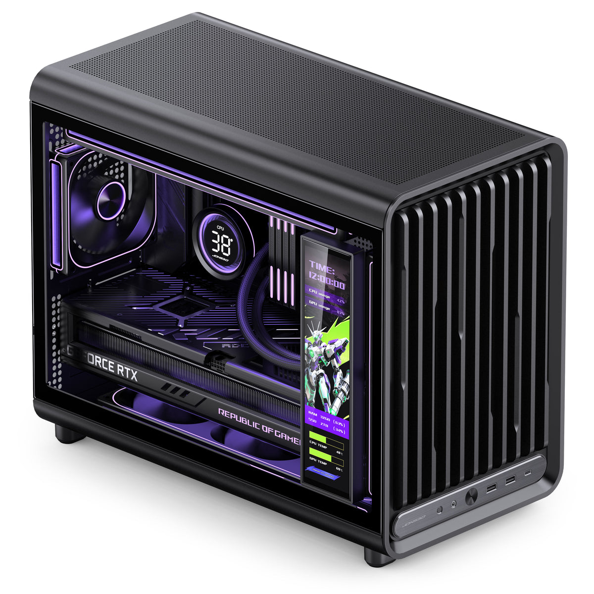 Jonsbo D33 STD PC-Gehäuse, mATX, Tempered Glass - schwarz
