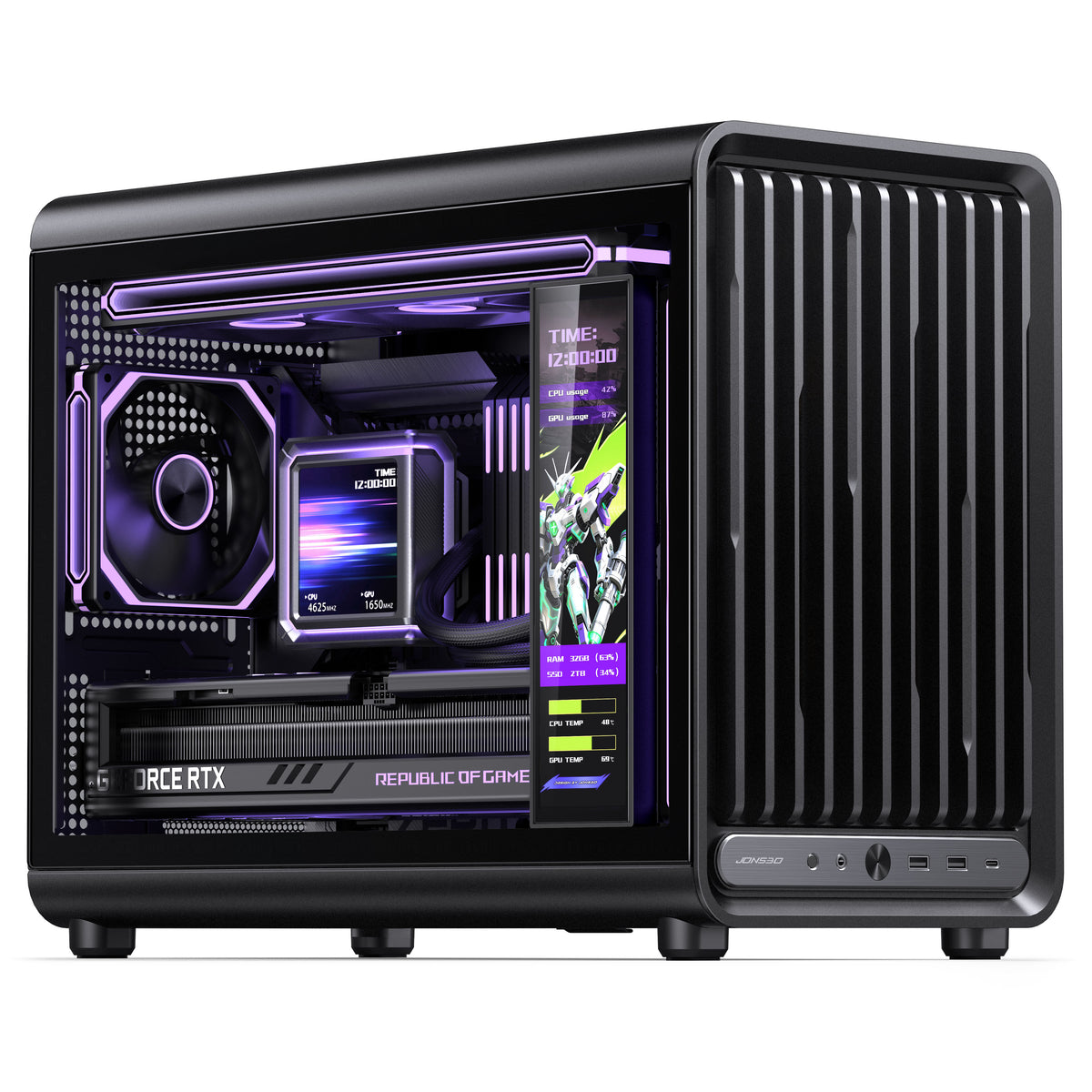 Jonsbo D33 STD PC-Gehäuse, mATX, Tempered Glass - schwarz