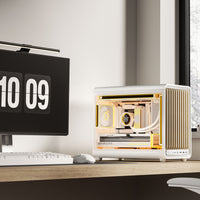 Jonsbo D33 Wood PC-Gehäuse, mATX, Tempered Glass - weiß, Holz