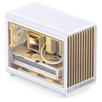 Jonsbo D33 Wood PC-Gehäuse, mATX, Tempered Glass - weiß, Holz