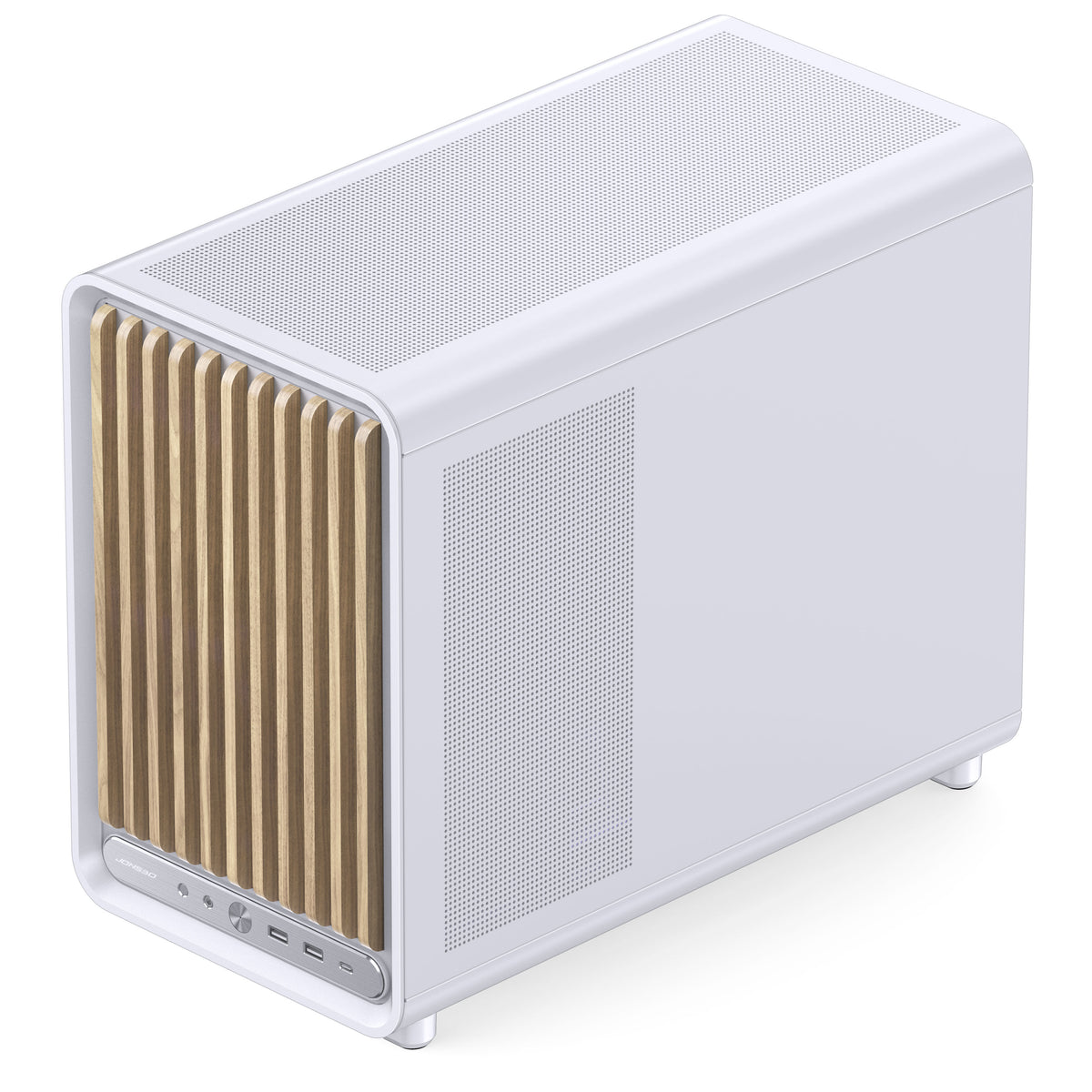 Jonsbo D33 Wood PC-Gehäuse, mATX, Tempered Glass - weiß, Holz