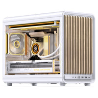 Jonsbo D33 Wood PC-Gehäuse, mATX, Tempered Glass - weiß, Holz