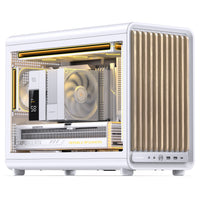 Jonsbo D33 Wood PC-Gehäuse, mATX, Tempered Glass - weiß, Holz