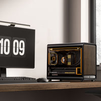 Jonsbo D33 Wood PC-Gehäuse, mATX, Tempered Glass - schwarz, Holz
