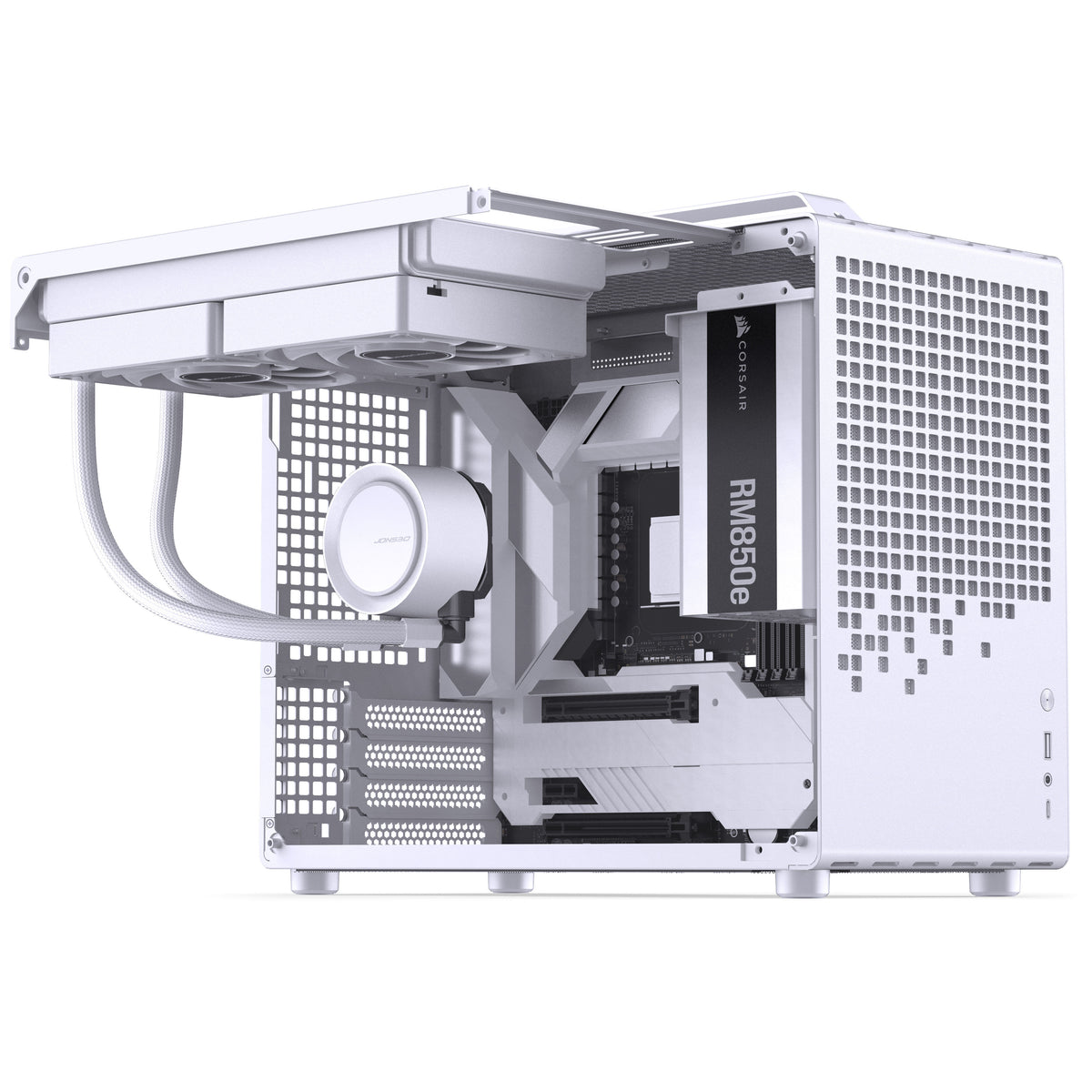 Jonsbo Jonsplus Z20 Micro ATX Desktop White Tempered Glass Side Panel, USB 3.2 Gen 2 Type-C, USB 3.2 Gen 1 Type-A