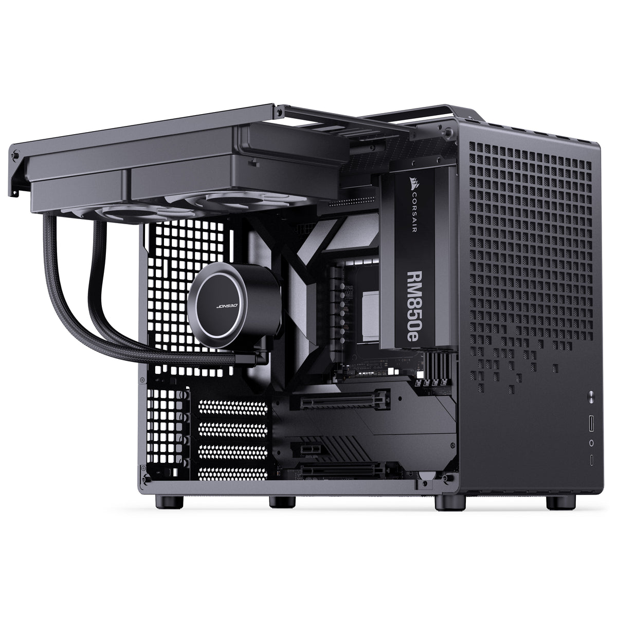 Jonsbo Jonsplus Z20 Micro ATX Desktop Black with Tempered Glass Side Panel and USB 3.2 Gen 2 Type-C, USB 3.2 Gen 1 Type-A