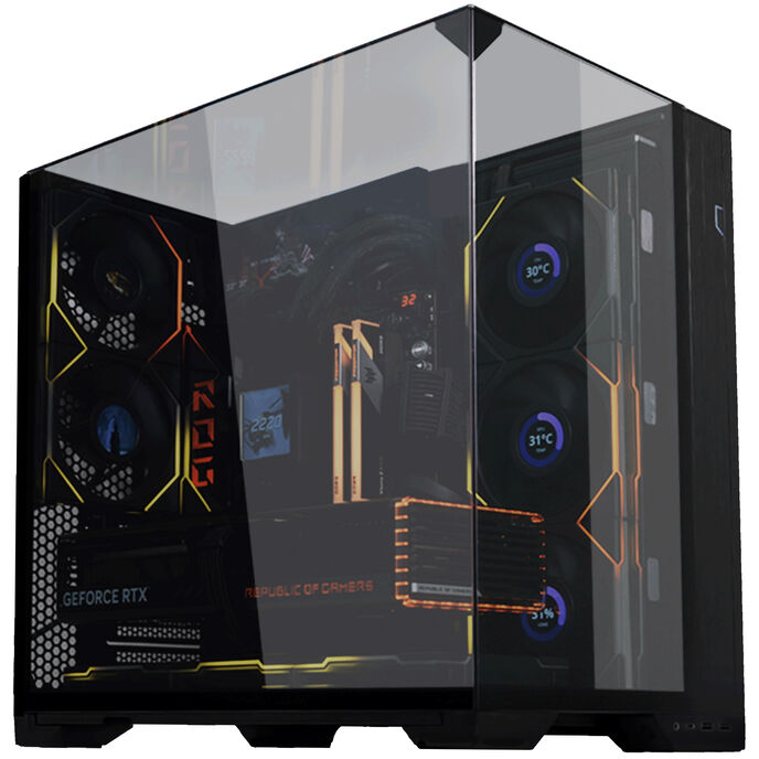 Lian Li O11 VISION COMPACT ATX Mid Tower Black with Tempered Glass Side Panel, USB 3.2 Gen 2 Type-C, and USB 3.2 Gen 1 Type-A