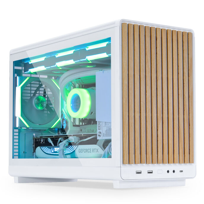 Lian Li DAN Cases A3-mATX Wood Edition PC-Gehäuse, Micro-ATX - Buche, weiß