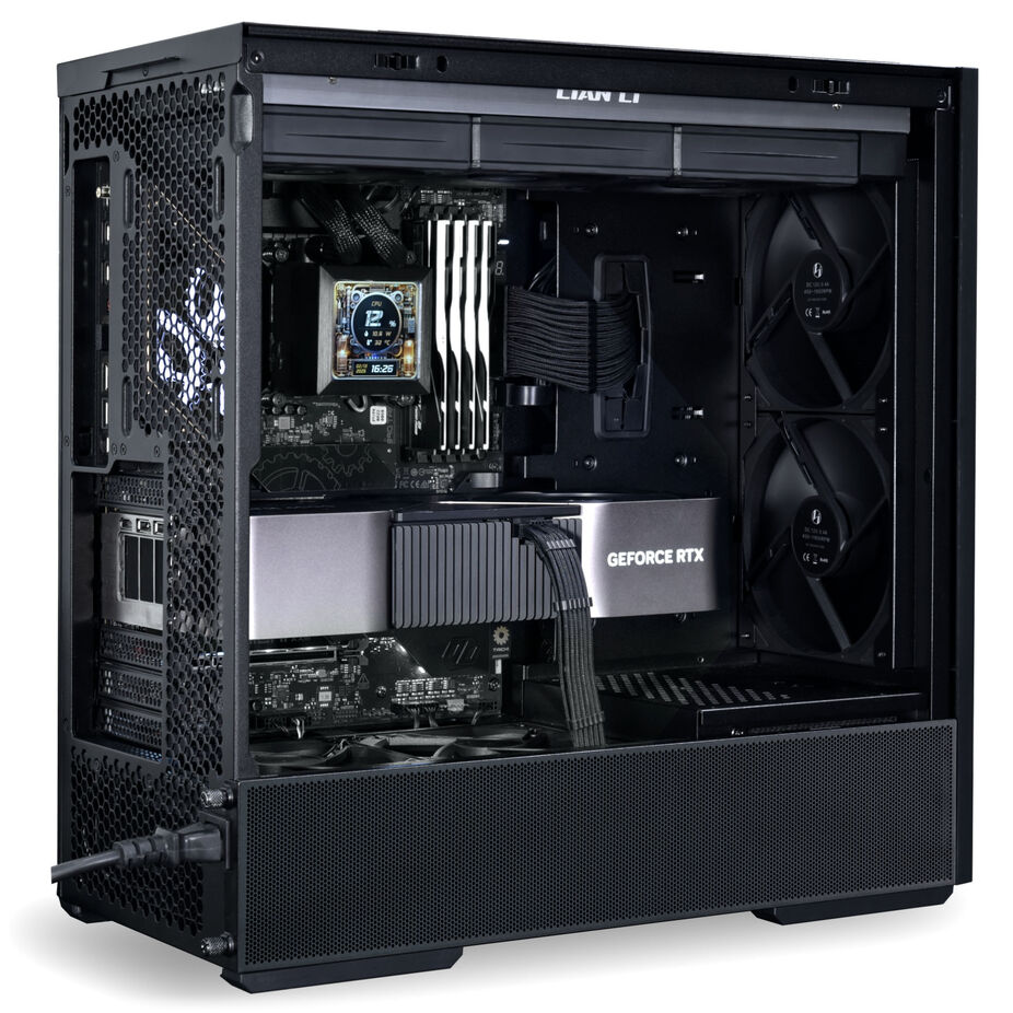 Lian Li Lancool 207 Digital ATX Mid Tower Black with Tempered Glass Side Panel and USB 3.2 Gen 2 Type-C, USB 3.2 Gen 1 Type-A