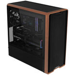 Lian Li LANCOOL 217 ATX Mid Tower Black / Brown with Tempered Glass Side Panel and USB 3.2 Gen 2 Type-C USB 3.2 Gen 1 Type-A