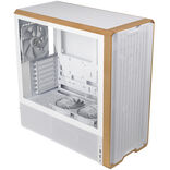Lian Li LANCOOL 217 ATX Mid Tower White / Brown with Tempered Glass Side Panel and USB 3.2 Gen 2 Type-C USB 3.2 Gen 1 Type-A