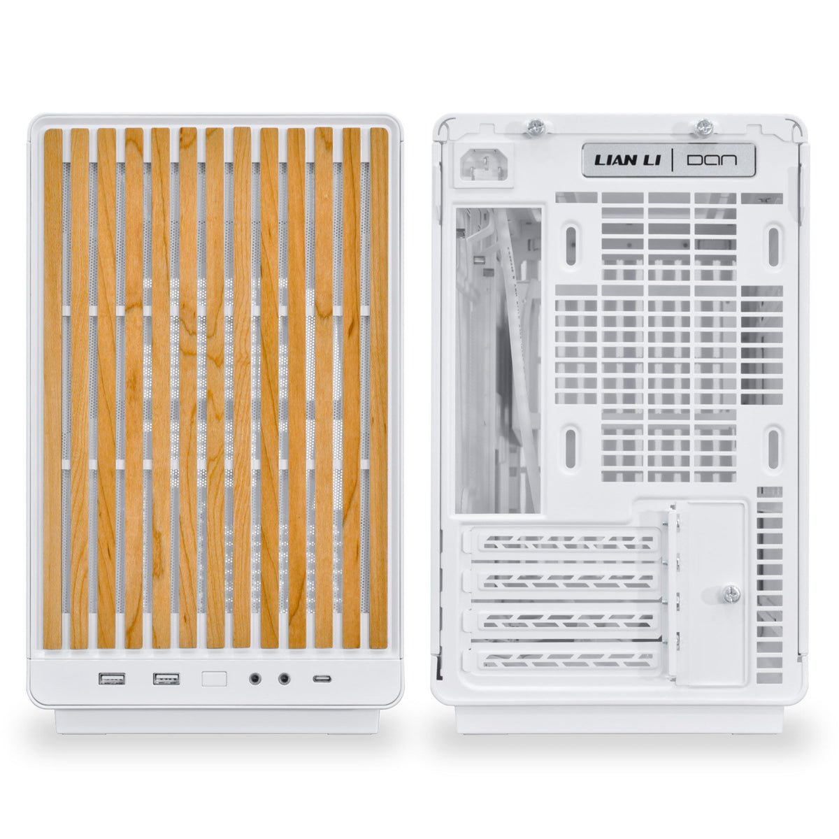 Mini Lian Li DAN Cases A3-mATX White TG Wood Edition