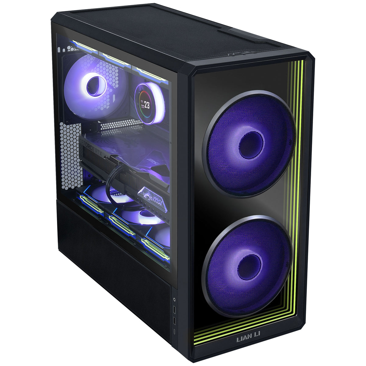 Lian Li LANCOOL 217 INF Infinity Mirror Computer Case, Mid-Tower ATX PC Case w/ 3 Pre-Installed Fans, 2x170mm ARGB Fans, 1x140mm, Front Mirror Glass Panel, Optimized Airflow - Black (LANCOOL 217INFX)