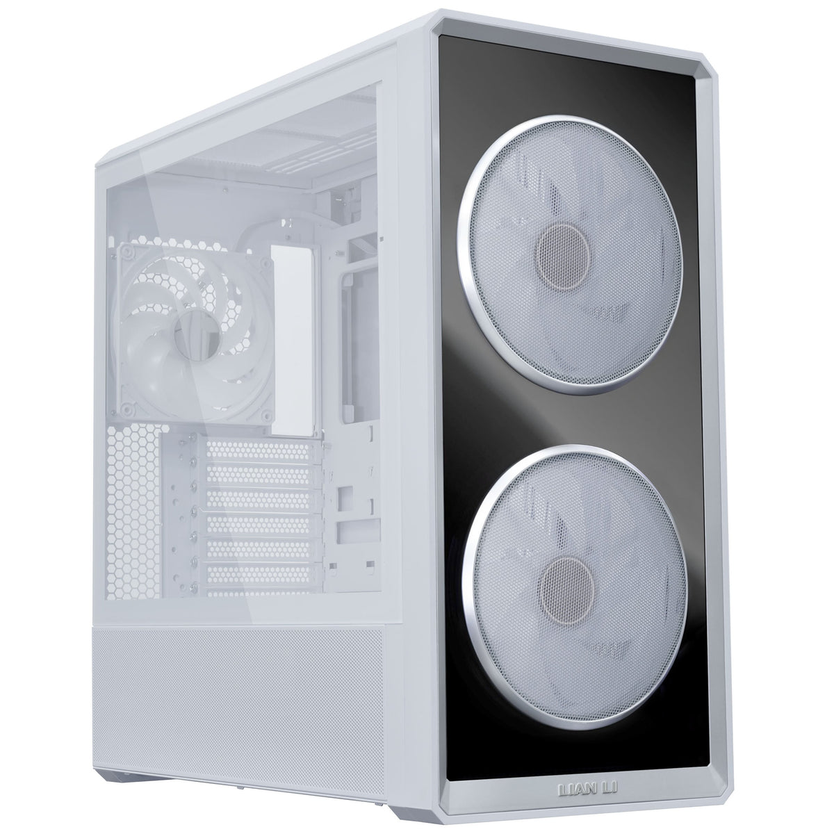 Lian Li LANCOOL 217 INF Infinity Mirror Computer Case, Mid-Tower ATX PC Case w/ 3 Pre-Installed Fans, 2x170mm ARGB Fans, 1x140mm, Front Mirror Glass Panel, Optimized Airflow - White (LANCOOL 217INFW)