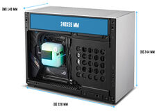 Lian Li x DAN Cases A4-H2O PC-Gehäuse, Mini-Gehäuse, Mini-ITX, PCIe 5.0 Riser - silber