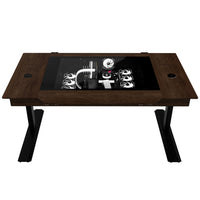 Lian Li DK07 Tischgehäuse Wood Edition, Dual-System-fähig, 2x E-ATX, höhenverstellbar - Walnuss, schwarz