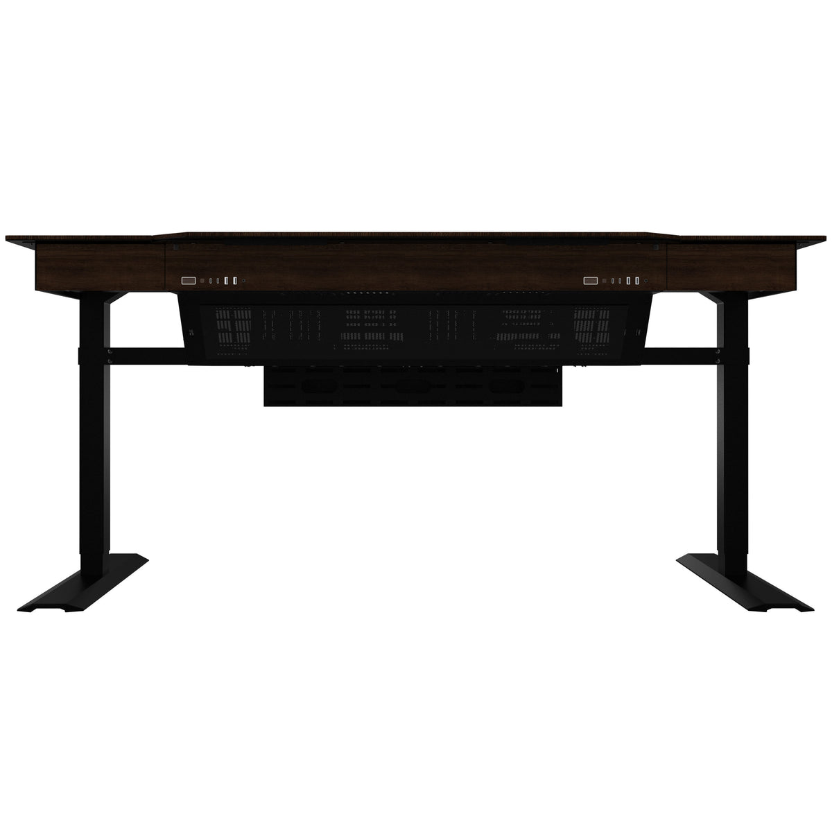 Lian Li DK07 Tischgehäuse Wood Edition, Dual-System-fähig, 2x E-ATX, höhenverstellbar - Walnuss, schwarz