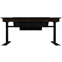 Lian Li DK07 Tischgehäuse Wood Edition, Dual-System-fähig, 2x E-ATX, höhenverstellbar - Walnuss, schwarz
