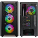 Montech XR Wood ATX Mid Tower Black / Brown Tempered Glass Side Panel