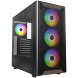 Montech XR Wood ATX Mid Tower Black / Brown Tempered Glass Side Panel