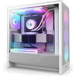 NZXT H5 Flow RGB (2024) ATX Mid Tower White Tempered Glass Side Panel with USB 3.2 Gen 2x2 Type-C and USB 3.2 Gen 1 Type-A