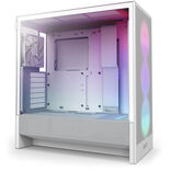 NZXT H5 Flow RGB (2024) ATX Mid Tower White Tempered Glass Side Panel with USB 3.2 Gen 2x2 Type-C and USB 3.2 Gen 1 Type-A