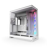 NZXT H9 Flow RGB (2025) Boîtier PC Moyen Tour ATX Blanc avec Panneau Latéral en Verre Trempé et Panneau Avant USB 3.2 Gen 2x2 Type-C USB 3.2 Gen 1 Type-A