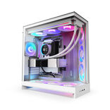 NZXT H9 Flow RGB (2025) Boîtier PC Moyen Tour ATX Blanc avec Panneau Latéral en Verre Trempé et Panneau Avant USB 3.2 Gen 2x2 Type-C USB 3.2 Gen 1 Type-A