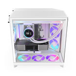 NZXT H9 Flow RGB (2025) Boîtier PC Moyen Tour ATX Blanc avec Panneau Latéral en Verre Trempé et Panneau Avant USB 3.2 Gen 2x2 Type-C USB 3.2 Gen 1 Type-A