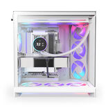 NZXT H9 Flow RGB (2025) Boîtier PC Moyen Tour ATX Blanc avec Panneau Latéral en Verre Trempé et Panneau Avant USB 3.2 Gen 2x2 Type-C USB 3.2 Gen 1 Type-A