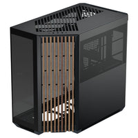 APNX V1 ATX Mid Tower Black / Brown with Tempered Glass Side Panel and USB 3.2 Gen 2x2 Type-C, USB 3.2 Gen 1 Type-A
